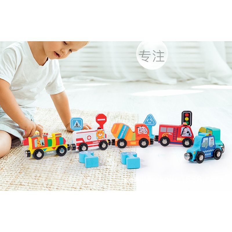 Jucarii, Copii si Bebe - Jucarii si jocuri - Jucarii & jocuri educative - Jucarii interactive - Set interactiv vehicule magnetice si semne rutiere, Traffic Magnetic Teaching Vehicle, 15 piese, 3 ani+, EduJucarii - Infinity.ro