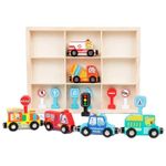 Jucarii, Copii si Bebe - Jucarii si jocuri - Jucarii & jocuri educative - Jucarii interactive - Set interactiv vehicule magnetice si semne rutiere, Traffic Magnetic Teaching Vehicle, 15 piese, 3 ani+, EduJucarii - Infinity.ro