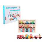 Jucarii, Copii si Bebe - Jucarii si jocuri - Jucarii & jocuri educative - Jucarii interactive - Set interactiv vehicule magnetice si semne rutiere, Traffic Magnetic Teaching Vehicle, 15 piese, 3 ani+, EduJucarii - Infinity.ro