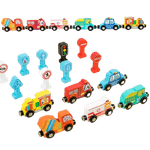 Jucarii, Copii si Bebe - Jucarii si jocuri - Jucarii & jocuri educative - Jucarii interactive - Set interactiv vehicule magnetice si semne rutiere, Traffic Magnetic Teaching Vehicle, 15 piese, 3 ani+, EduJucarii - Infinity.ro