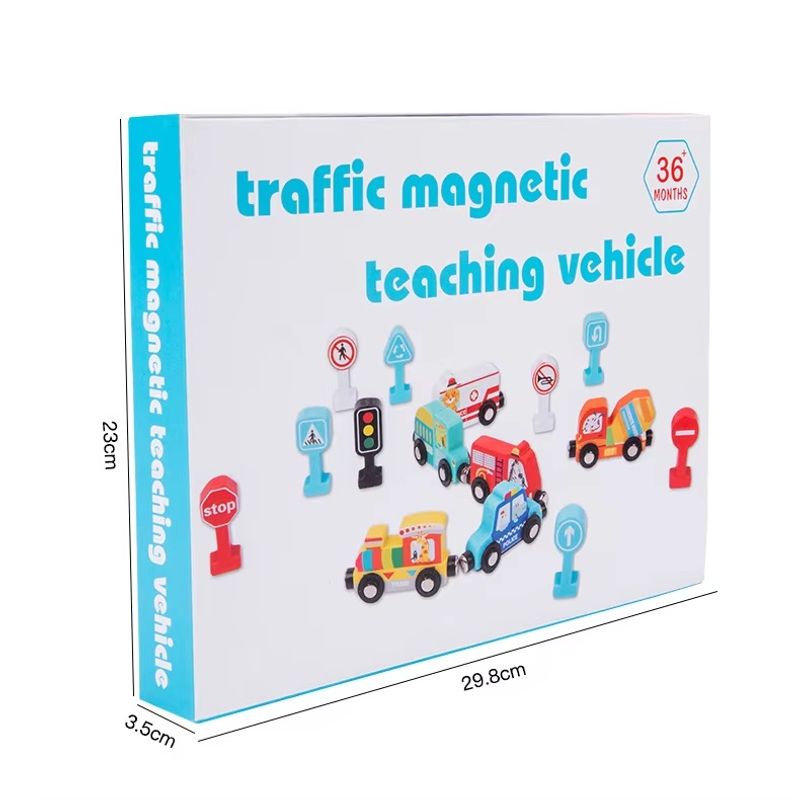 Jucarii, Copii si Bebe - Jucarii si jocuri - Jucarii & jocuri educative - Jucarii interactive - Set interactiv vehicule magnetice si semne rutiere, Traffic Magnetic Teaching Vehicle, 15 piese, 3 ani+, EduJucarii - Infinity.ro