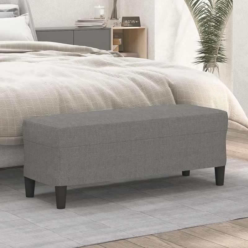 Casa si Gradina - Mobilier - Canapele si coltare - Banchete - Banca, gri inchis, 100x35x41 cm, textil - Infinity.ro