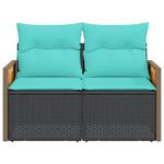 Casa si Gradina - Gradina si terasa - Mobilier exterior - Canapele si fotolii gradina - Canapea de gradina cu perne, 2 locuri, negru, poliratan - Infinity.ro