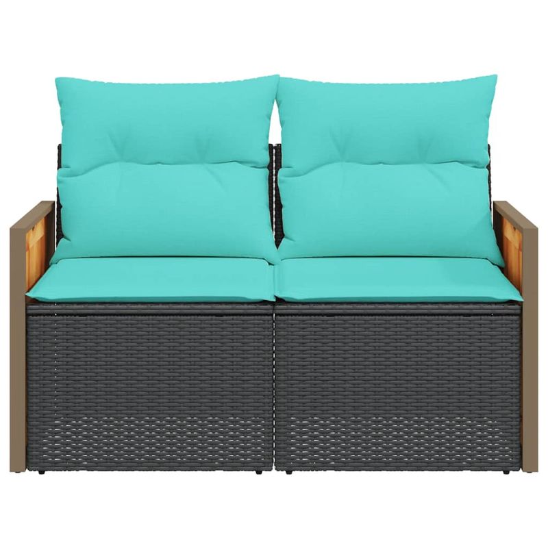 Casa si Gradina - Gradina si terasa - Mobilier exterior - Canapele si fotolii gradina - Canapea de gradina cu perne, 2 locuri, negru, poliratan - Infinity.ro