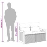 Casa si Gradina - Gradina si terasa - Mobilier exterior - Canapele si fotolii gradina - Canapea de gradina cu perne, 2 locuri, negru, poliratan - Infinity.ro