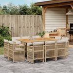 Casa si Gradina - Gradina si terasa - Mobilier exterior - Seturi mobila gradina - Set mobilier de gradina cu perne, 11 piese, bej, poliratan - Infinity.ro