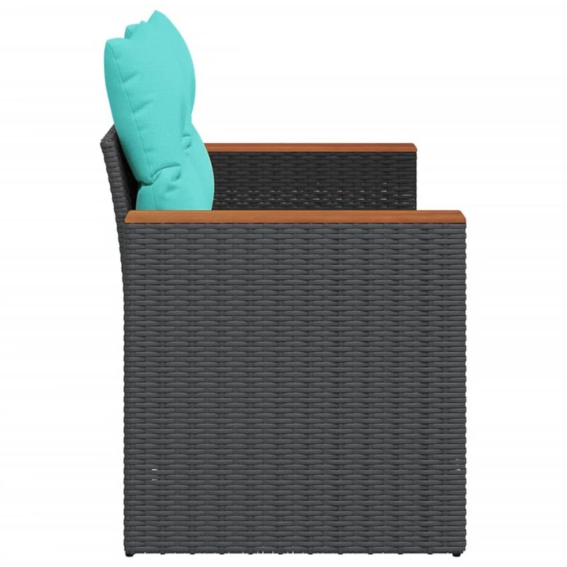 Casa si Gradina - Gradina si terasa - Mobilier exterior - Canapele si fotolii gradina - Canapea de gradina cu perne, 2 locuri, negru, poliratan - Infinity.ro