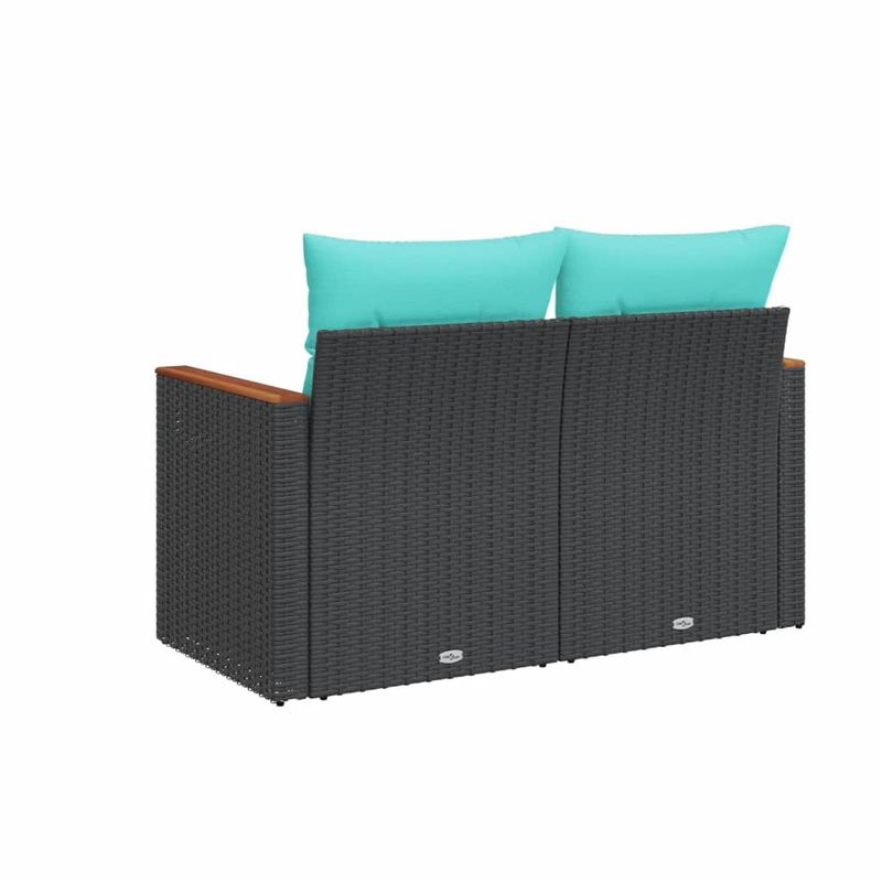 Casa si Gradina - Gradina si terasa - Mobilier exterior - Canapele si fotolii gradina - Canapea de gradina cu perne, 2 locuri, negru, poliratan - Infinity.ro