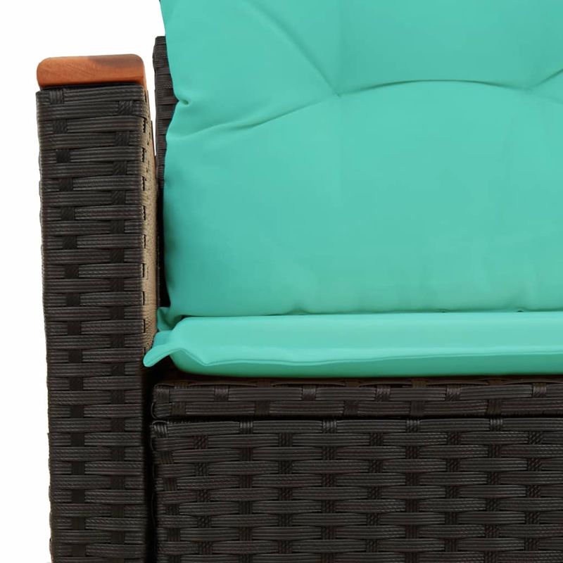 Casa si Gradina - Gradina si terasa - Mobilier exterior - Canapele si fotolii gradina - Canapea de gradina cu perne, 2 locuri, negru, poliratan - Infinity.ro