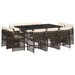 Casa si Gradina - Gradina si terasa - Mobilier exterior - Seturi mobila gradina - Set mobilier de gradina cu perne, 11 piese, maro, poliratan - Infinity.ro