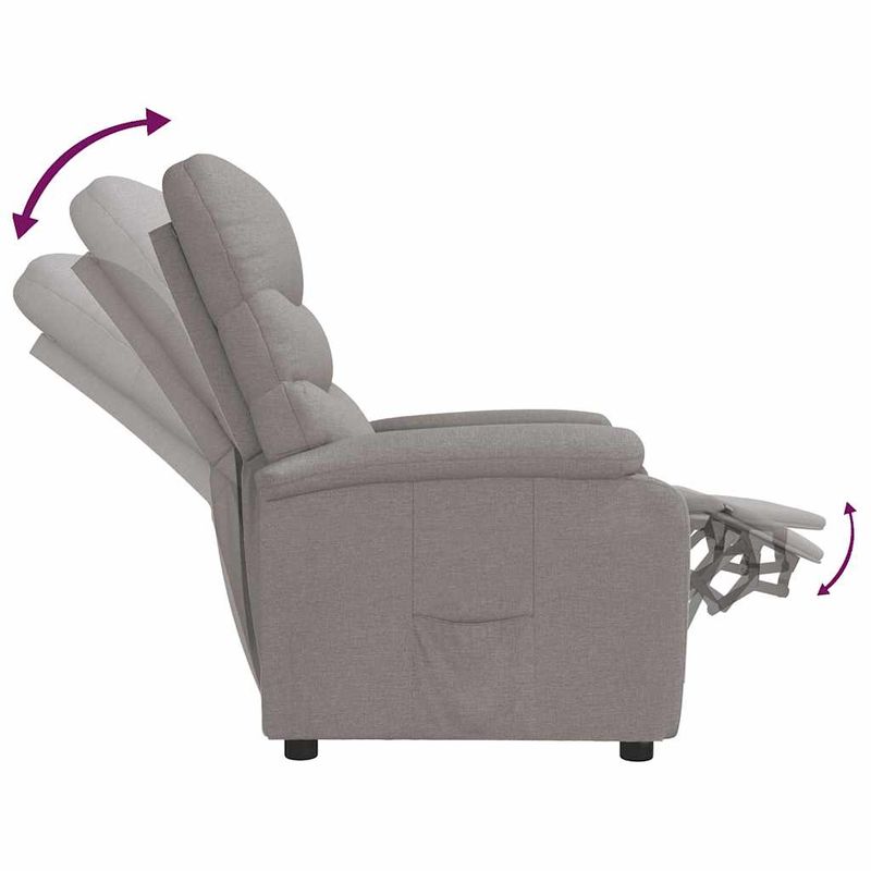 Casa si Gradina - Mobilier - Scaune si fotolii - Fotolii - Fotoliu rabatabil, gri taupe, material textil - Infinity.ro