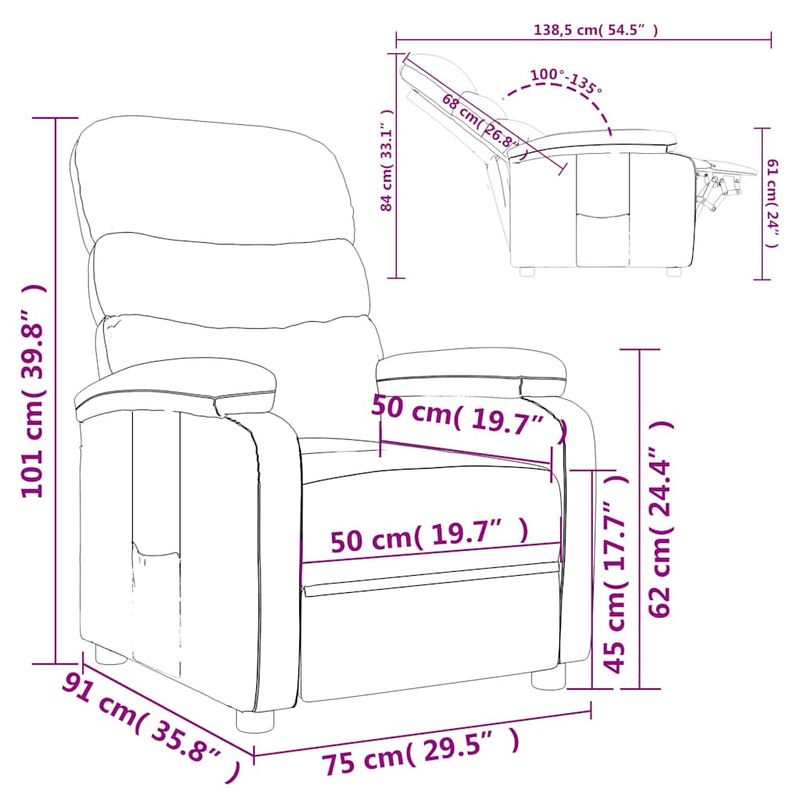 Casa si Gradina - Mobilier - Scaune si fotolii - Fotolii - Fotoliu rabatabil, gri taupe, material textil - Infinity.ro