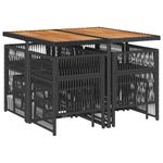 Casa si Gradina - Gradina si terasa - Mobilier exterior - Seturi mobila gradina - Set mobilier de gradina cu perne, 9 piese, negru, poliratan - Infinity.ro