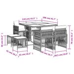 Casa si Gradina - Gradina si terasa - Mobilier exterior - Seturi mobila gradina - Set mobilier de gradina cu perne, 9 piese, negru, poliratan - Infinity.ro