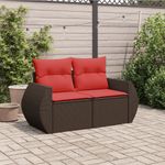 Casa si Gradina - Gradina si terasa - Mobilier exterior - Canapele si fotolii gradina - Canapea de gradina cu perne, 2 locuri, maro, poliratan - Infinity.ro