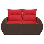 Casa si Gradina - Gradina si terasa - Mobilier exterior - Canapele si fotolii gradina - Canapea de gradina cu perne, 2 locuri, maro, poliratan - Infinity.ro
