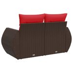 Casa si Gradina - Gradina si terasa - Mobilier exterior - Canapele si fotolii gradina - Canapea de gradina cu perne, 2 locuri, maro, poliratan - Infinity.ro