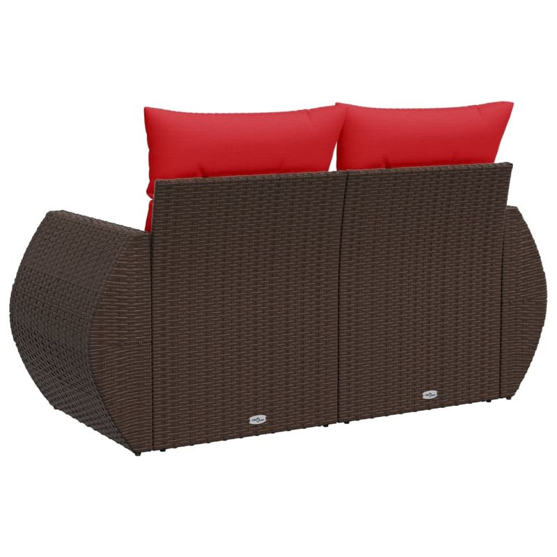 Casa si Gradina - Gradina si terasa - Mobilier exterior - Canapele si fotolii gradina - Canapea de gradina cu perne, 2 locuri, maro, poliratan - Infinity.ro