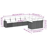 Casa si Gradina - Gradina si terasa - Mobilier exterior - Seturi mobila gradina - Set canapele de gradina, 9 piese, cu perne, gri, poliratan - Infinity.ro