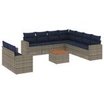 Casa si Gradina - Gradina si terasa - Mobilier exterior - Seturi mobila gradina - Set canapele de gradina cu perne, 10 piese, gri, poliratan - Infinity.ro