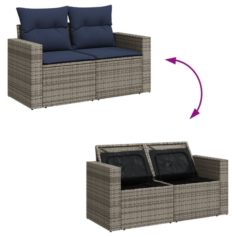 Casa si Gradina - Gradina si terasa - Mobilier exterior - Seturi mobila gradina - Set canapele de gradina cu perne, 10 piese, gri, poliratan - Infinity.ro