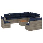 Casa si Gradina - Gradina si terasa - Mobilier exterior - Seturi mobila gradina - Set canapele de gradina cu perne, 11 piese, gri, poliratan - Infinity.ro