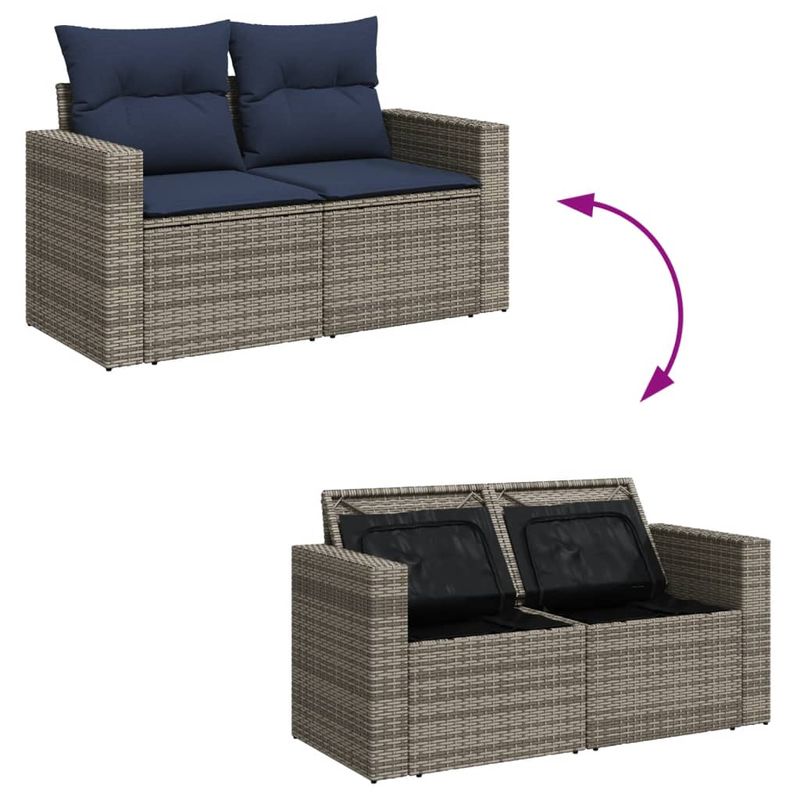 Casa si Gradina - Gradina si terasa - Mobilier exterior - Seturi mobila gradina - Set canapele de gradina cu perne, 11 piese, gri, poliratan - Infinity.ro