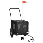 Petshop - Accesorii petshop - Culcusuri si custi - Genti si articole transport - Remorca bicicleta animale companie, negru, textil oxford/fier - Infinity.ro