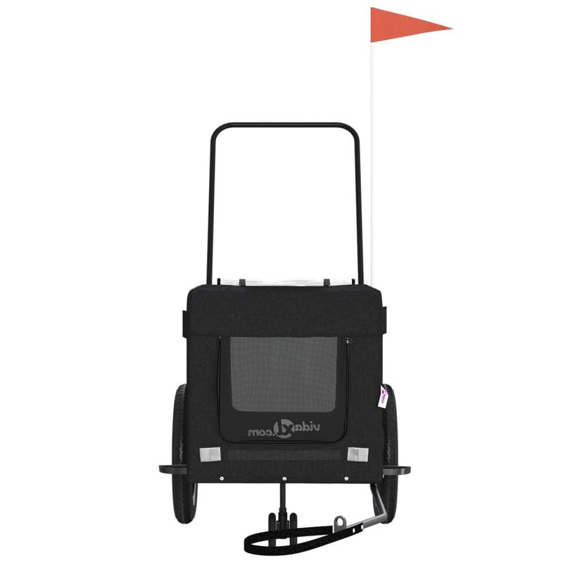 Petshop - Accesorii petshop - Culcusuri si custi - Genti si articole transport - Remorca bicicleta animale companie, negru, textil oxford/fier - Infinity.ro