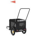 Petshop - Accesorii petshop - Culcusuri si custi - Genti si articole transport - Remorca bicicleta animale companie, negru, textil oxford/fier - Infinity.ro