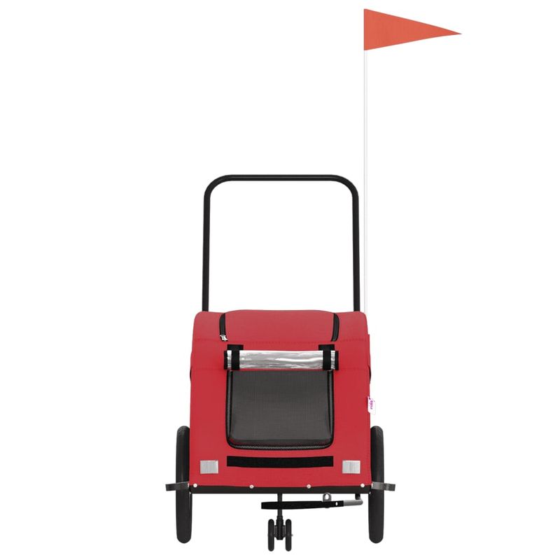 Petshop - Accesorii petshop - Culcusuri si custi - Genti si articole transport - Remorca de bicicleta animale companie, rosu, textil oxford/fier, mărime 63.5x124.5x66 cm - Infinity.ro