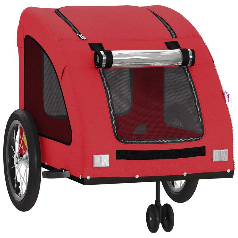 Petshop - Accesorii petshop - Culcusuri si custi - Genti si articole transport - Remorca de bicicleta animale companie, rosu, textil oxford/fier, mărime 63.5x124.5x66 cm - Infinity.ro