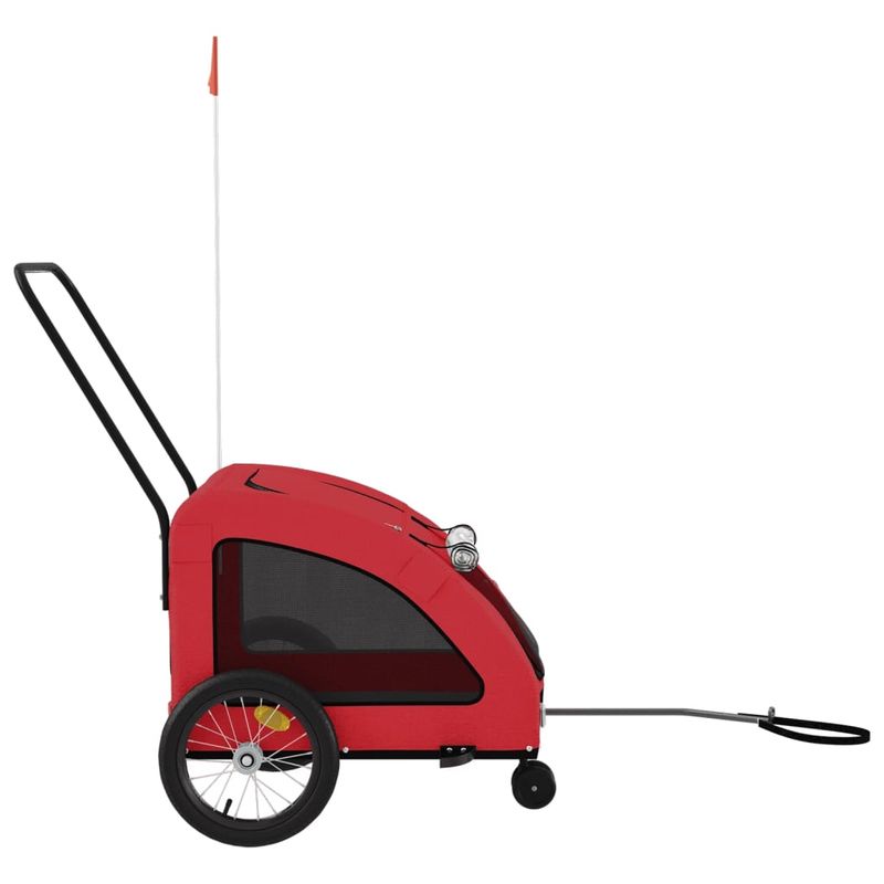Petshop - Accesorii petshop - Culcusuri si custi - Genti si articole transport - Remorca de bicicleta animale companie, rosu, textil oxford/fier, mărime 63.5x124.5x66 cm - Infinity.ro