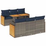 Casa si Gradina - Gradina si terasa - Mobilier exterior - Seturi mobila gradina - Set canapele gradina cu perne 7 piese gri poliratan/lemn acacia - Infinity.ro