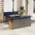 Casa si Gradina - Gradina si terasa - Mobilier exterior - Seturi mobila gradina - Set canapele gradina cu perne 7 piese gri poliratan/lemn acacia - Infinity.ro