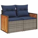 Casa si Gradina - Gradina si terasa - Mobilier exterior - Seturi mobila gradina - Set mobilier gradina cu perne 6 piese gri poliratan/lemn acacia - Infinity.ro