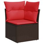 Casa si Gradina - Gradina si terasa - Mobilier exterior - Seturi mobila gradina - Set canapele gradina perne 7 piese negru, poliratan/lemn acacia - Infinity.ro