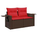 Casa si Gradina - Gradina si terasa - Mobilier exterior - Seturi mobila gradina - Set canapele gradina perne 7 piese negru, poliratan/lemn acacia - Infinity.ro