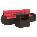 Casa si Gradina - Gradina si terasa - Mobilier exterior - Seturi mobila gradina - Set canapele de gradina cu perne, 5 piese, maro, poliratan - Infinity.ro