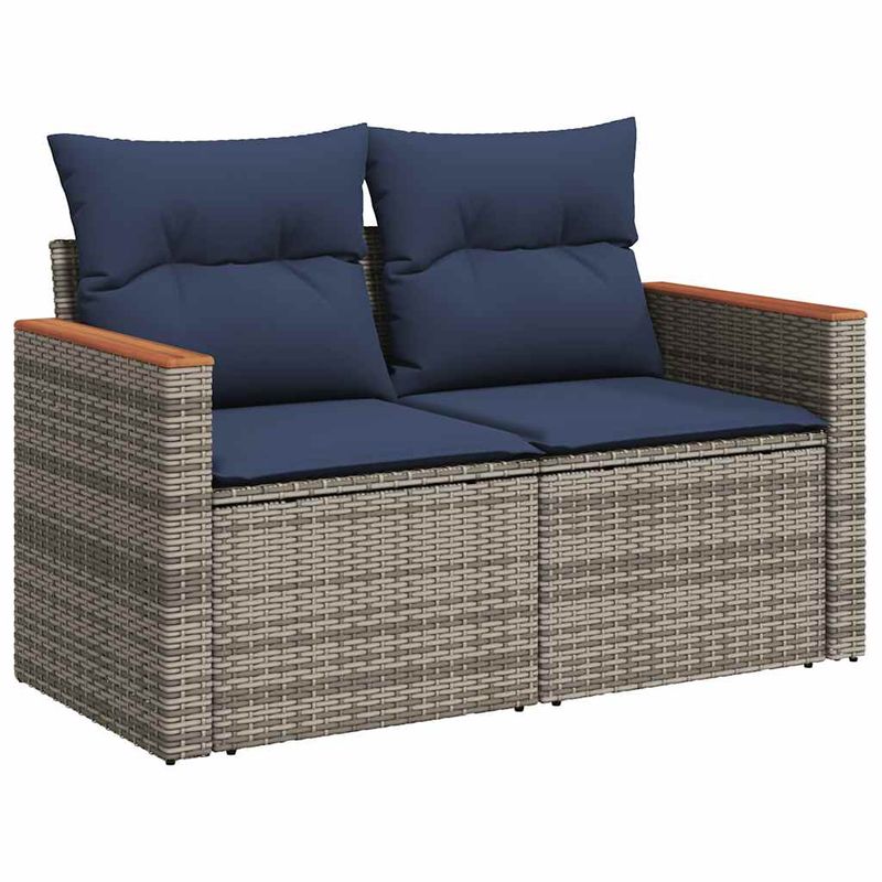 Casa si Gradina - Gradina si terasa - Mobilier exterior - Seturi mobila gradina - Set canapele de gradina cu perne, 8 piese, gri, poliratan - Infinity.ro