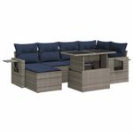 Casa si Gradina - Gradina si terasa - Mobilier exterior - Seturi mobila gradina - Set canapele gradina cu perne 7 piese gri poliratan/lemn acacia - Infinity.ro