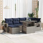 Casa si Gradina - Gradina si terasa - Mobilier exterior - Seturi mobila gradina - Set canapele gradina cu perne 7 piese gri poliratan/lemn acacia - Infinity.ro