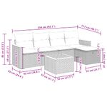 Casa si Gradina - Gradina si terasa - Mobilier exterior - Seturi mobila gradina - Set mobilier gradina cu perne, 6 piese, gri, poliratan - Infinity.ro
