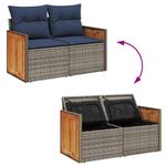 Casa si Gradina - Gradina si terasa - Mobilier exterior - Seturi mobila gradina - Set canapele gradina cu perne 9 piese gri poliratan/lemn acacia - Infinity.ro
