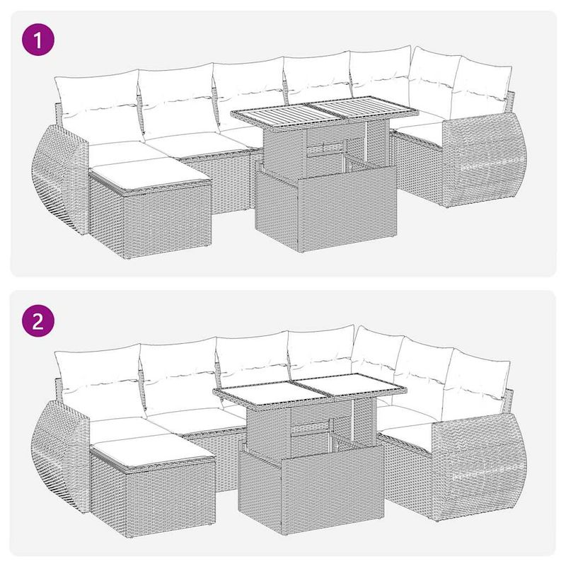 Casa si Gradina - Gradina si terasa - Mobilier exterior - Seturi mobila gradina - Set canapele gradina cu perne 8 piese gri poliratan/lemn acacia - Infinity.ro