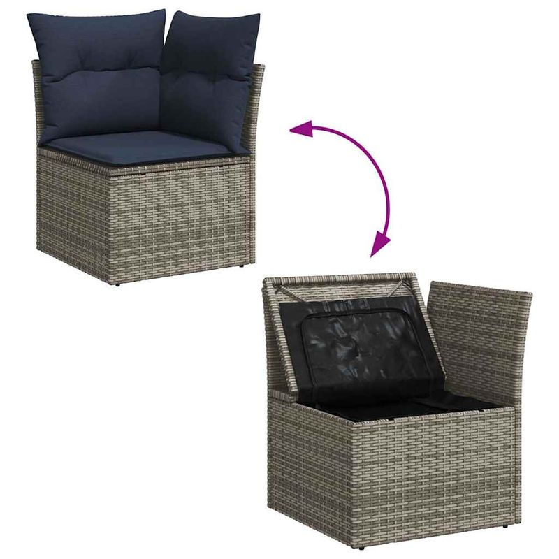 Casa si Gradina - Gradina si terasa - Mobilier exterior - Seturi mobila gradina - Set canapele gradina cu perne 8 piese gri poliratan/lemn acacia - Infinity.ro