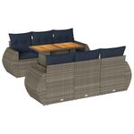 Casa si Gradina - Gradina si terasa - Mobilier exterior - Seturi mobila gradina - Set canapele de gradina, 7 piese, cu perne, gri, poliratan - Infinity.ro