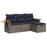 Casa si Gradina - Gradina si terasa - Mobilier exterior - Seturi mobila gradina - Set canapea de gradina cu perne, 4 piese, gri, poliratan - Infinity.ro