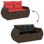 Casa si Gradina - Gradina si terasa - Mobilier exterior - Seturi mobila gradina - Set mobilier gradina perne 8 piese negru, poliratan/lemn acacia - Infinity.ro