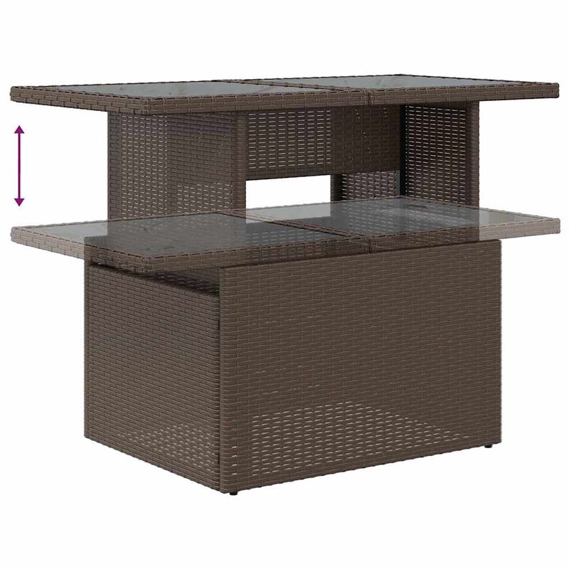 Casa si Gradina - Gradina si terasa - Mobilier exterior - Seturi mobila gradina - Set mobilier gradina perne 8 piese negru, poliratan/lemn acacia - Infinity.ro